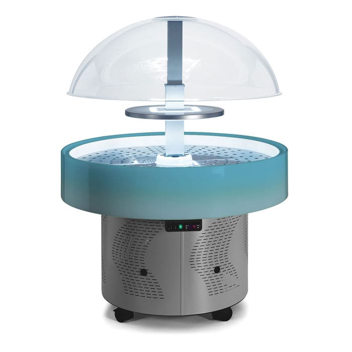 Холодильная витрина купольная Scaiola с LED корпусом в аренду, температура от +3 +10 градусов, светящаяся 12 цветов